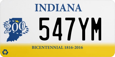 IN license plate 547YM