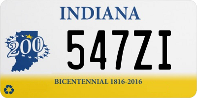 IN license plate 547ZI