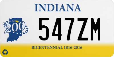 IN license plate 547ZM