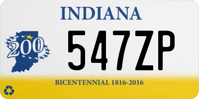 IN license plate 547ZP