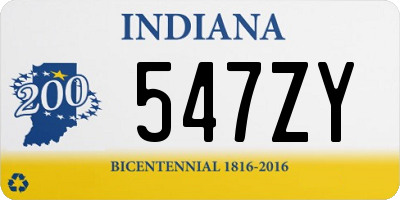 IN license plate 547ZY