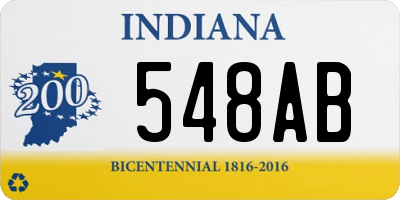 IN license plate 548AB