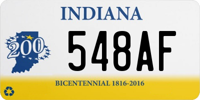 IN license plate 548AF