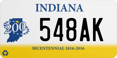 IN license plate 548AK