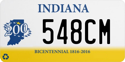 IN license plate 548CM