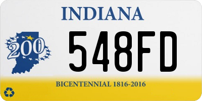 IN license plate 548FD