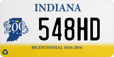 IN license plate 548HD