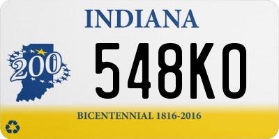 IN license plate 548KO