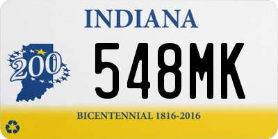 IN license plate 548MK