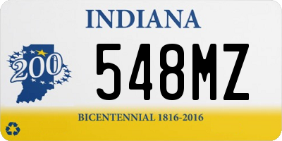 IN license plate 548MZ