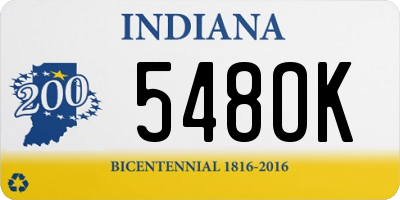IN license plate 548OK