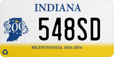 IN license plate 548SD