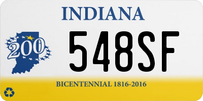 IN license plate 548SF