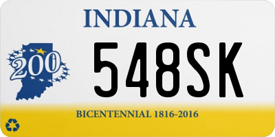 IN license plate 548SK