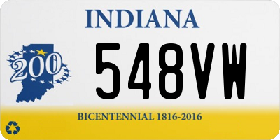 IN license plate 548VW