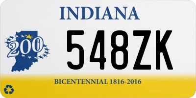 IN license plate 548ZK