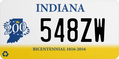 IN license plate 548ZW