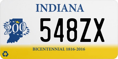 IN license plate 548ZX