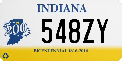 IN license plate 548ZY