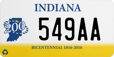 IN license plate 549AA