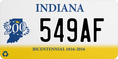 IN license plate 549AF