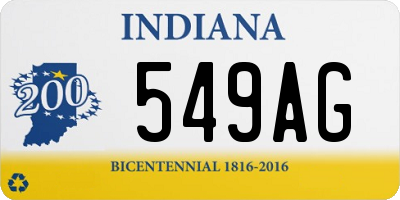 IN license plate 549AG