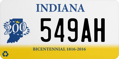 IN license plate 549AH