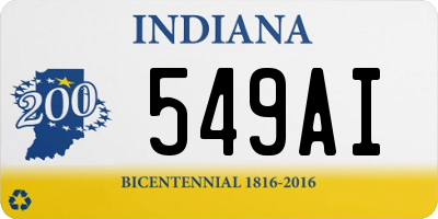 IN license plate 549AI