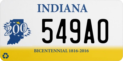 IN license plate 549AO