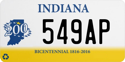 IN license plate 549AP