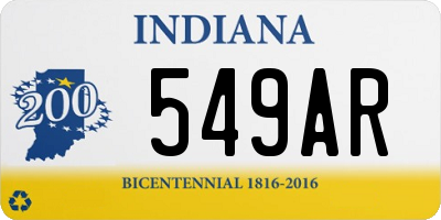 IN license plate 549AR