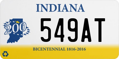 IN license plate 549AT