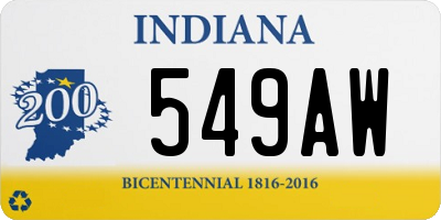 IN license plate 549AW