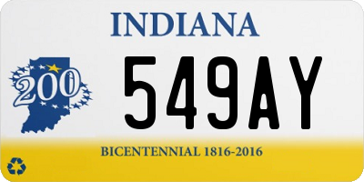 IN license plate 549AY