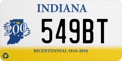 IN license plate 549BT