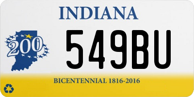 IN license plate 549BU