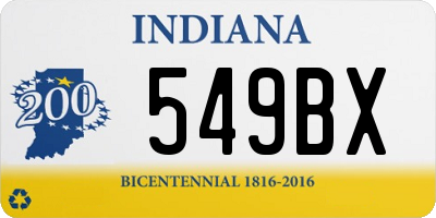 IN license plate 549BX