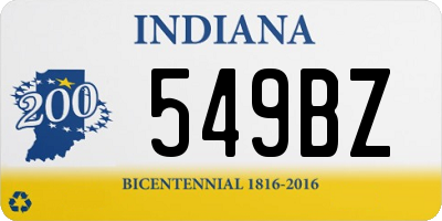 IN license plate 549BZ