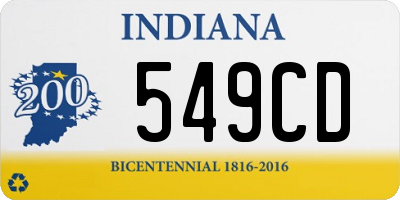 IN license plate 549CD