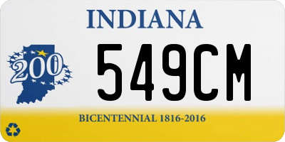 IN license plate 549CM