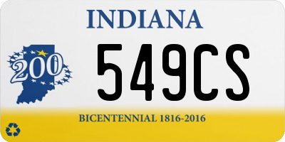 IN license plate 549CS