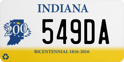 IN license plate 549DA