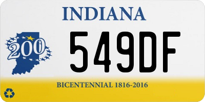 IN license plate 549DF