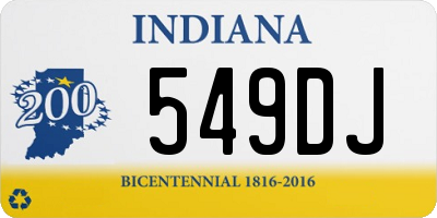 IN license plate 549DJ