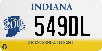 IN license plate 549DL