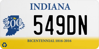 IN license plate 549DN