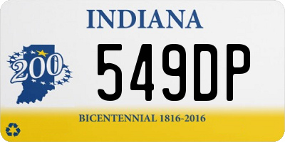 IN license plate 549DP