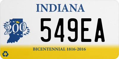 IN license plate 549EA