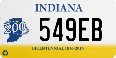 IN license plate 549EB