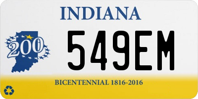 IN license plate 549EM